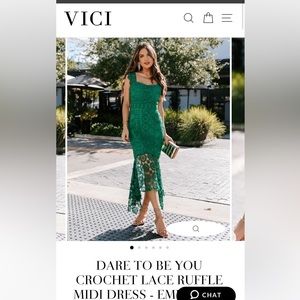 Green lace/crotchet dress